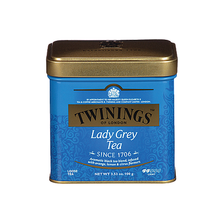 מחיר טווינינגס תה עלים ליידי גריי Lady Grey בפחית 100 גרם - מבית Twinings