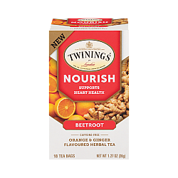 טווינינגס תה צמחי הזנה Nourish סלק תפוז וג'ינג'ר ללא קפאין 18 שקיקי - מבית Twinings