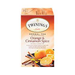 טווינינגס תה צמחים בטעם תפוז וקינמון נטול קפאין טבעי 20 שקיקי - מבית Twinings