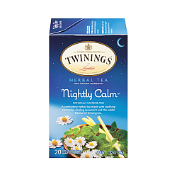 טווינינגס תה צמחים לילה רגועה נטול קפאין באופן טבעי 20 שקיקי - מבית Twinings