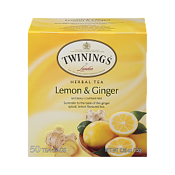 טווינינגס תה צמחים לימון וג׳ינג׳ר נטול קפאין 50 שקיקי - מבית Twinings