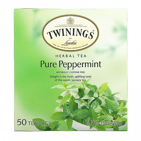 מחיר טווינינגס תה צמחים מנטה טהורה נטול קפאין 50 שקיקי - מבית Twinings
