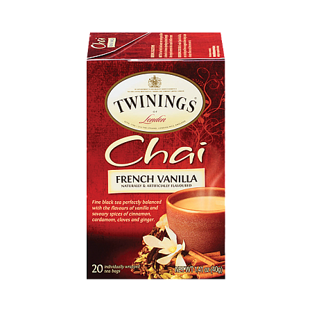 מחיר טווינינגס תה צ׳אי וניל צרפתי Chai בשקיות 20 יחידות - מבית Twinings