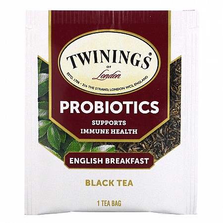 טווינינגס תה שחור פרוביוטיקה Probiotics English Breakfast ארוחת בוקר אנגלית 18 שקיקי - מבית Twinings