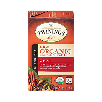 טווינינגס תה שחור צ'אי Chai אורגני 20 שקיקי - מבית Twinings