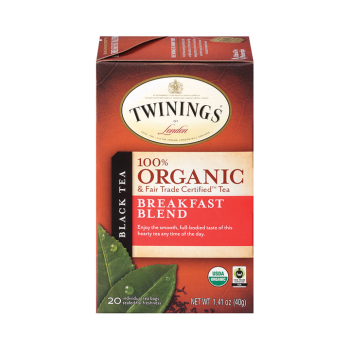 טווינינגס תה שחור תערובת ארוחת בוקר Breakfast Blend אורגני 20 שקיקי - מבית Twinings