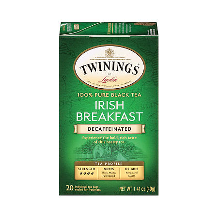 מחיר תה טווינינגס אייריש ברקפסט נטול קפאין Irish Breakfast בשקיות 20 יחידות - מבית Twinings