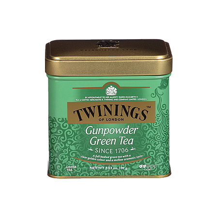 מחיר תה ירוק טווינינגס גונפודר Gunpowder בפחית 100 גרם - מבית Twinings