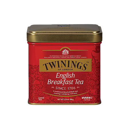 מחיר תה עלים טווינינגס אינגליש ברקפסט English Breakfast בפחית 100 גרם - מבית Twinings