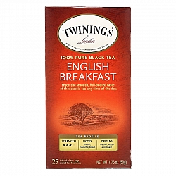 תה שחור טווינינגס אינגליש ברקפסט English Breakfast בשקיות 25 יחידות - מבית Twinings