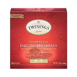 תה שחור טווינינגס אינגליש ברקפסט English Breakfast בשקיות 100 יחידות - מבית Twinings