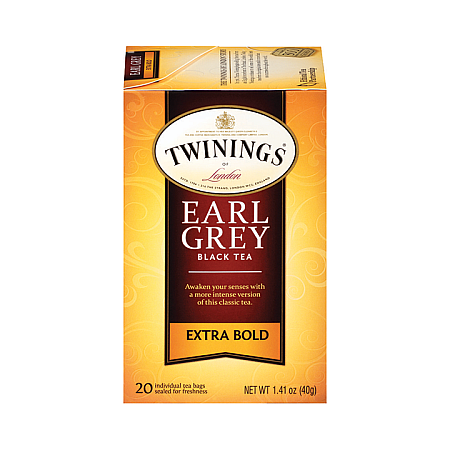 מחיר תה שחור טווינינגס אקסטרה ארל גריי Earl Grey Extra Bold בשקיות 20 יחידות - מבית Twinings