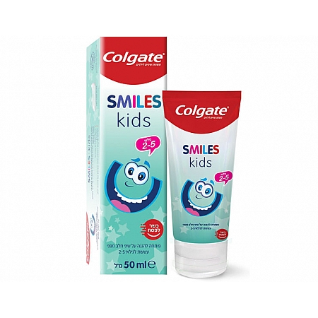 מחיר קולגייט סמיילס משחת שיניים לילדים בגילאי 2-5 שנים 50 מל - מבית Colgate