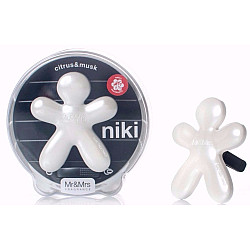 מטהר אוויר לרכב NIKI בניחוח עדין - סיטרוס ומאסק - צבע לבן - מבית Mr & Mrs Fragrance