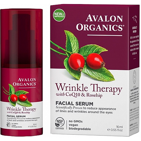 מחיר סרום פנים מועשר בשמן פרי הורד ו- CoQ10 לטיפול בקמטים אבלון אורגניקס 16 מל - מבית Avalon Organics