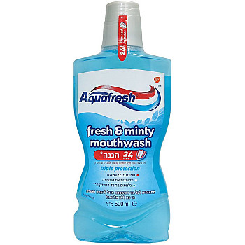  אקווה פרש שטיפת פה ללא אלכוהול 24 שעות הגנה 500 מ"ל