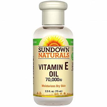 שמן ויטמין E טבעי נוזלי 70.000 יחב"ל - מבית Sundown Naturals