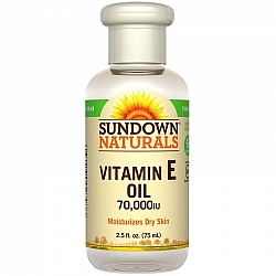 שמן ויטמין E טבעי נוזלי 70.000 יחב"ל - מבית Sundown Naturals