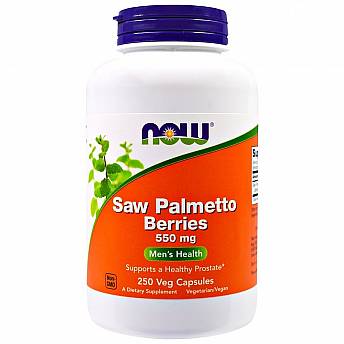  תמצית סו פלמטו Saw Palmetto דקל ננסי 550 מ"ג - 250 כמוסות מבית NOW FOODS