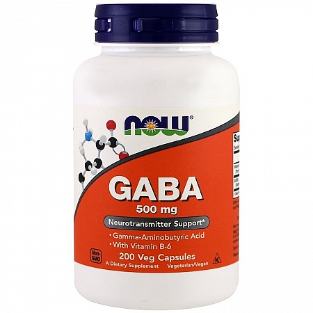 מחיר GABA גאבא 500 מג עם ויטמין B6 - תכולה 200 כמוסות מבית NOW FOODS