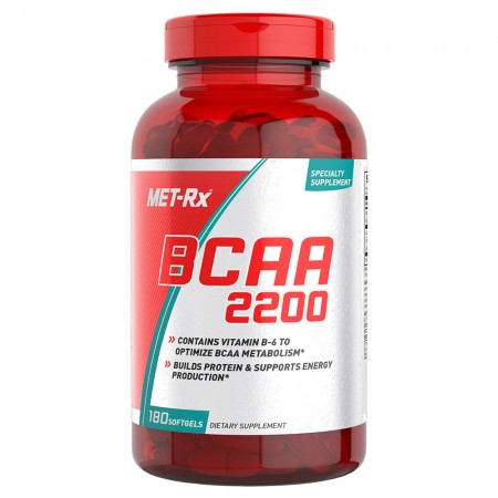 BCAA חומצות אמינו 2200 ויטמין B-6 וE - כמות 180 כמוסות מבית MET-RX