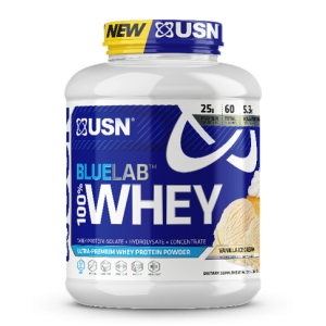 אבקת חלבון מי גבינה BlueLab 100% Whey בטעם וניל 2.04  ק"ג - מבית USN