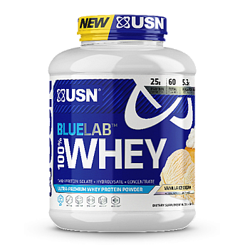 אבקת חלבון מי גבינה BlueLab 100% Whey בטעם וניל 2.04  ק"ג - מבית USN