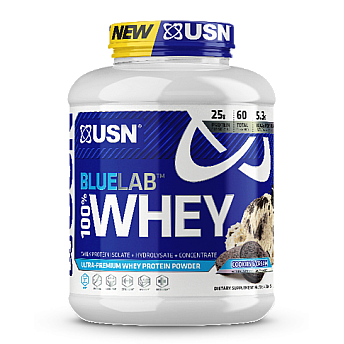 אבקת חלבון מי גבינה BlueLab 100% Whey בטעם קרם עוגיות 2.04  ק"ג - מבית USN