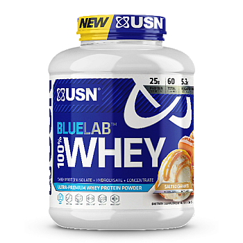 אבקת חלבון מי גבינה BlueLab 100% Whey בטעם קרמל מלוח 2.04  ק"ג - מבית USN