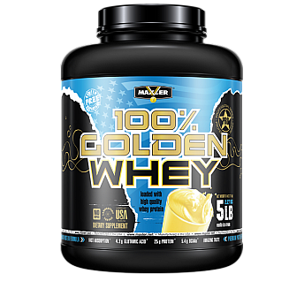 אבקת חלבון מי גבינה באיכות גבוהה 100% Golden Whey בטעם גלידת וניל 2.3 קג - מבית MAXLER