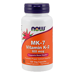 ויטמין (K2 (MK-7 קיי2 - 100 מ"ג - תכולה 120 כמוסות מבית NOW FOODS