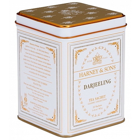 מחיר תה הודי דארגילינג Darjeeling בפחית 40 גרם 20 שקיות - מבית Harney & Sons