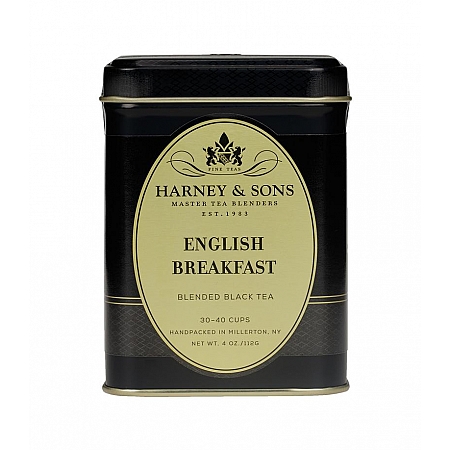 מחיר תה  עלים שחור ארוחת בוקר אנגלית English Breakfast בפחית 112 גרם - מבית Harney & Sons