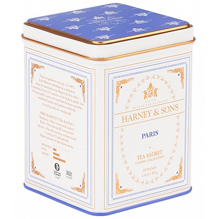 מחיר תה שחור פריז Paris בפחית 40 גרם 20 שקיות - מבית Harney & Sons