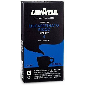 קפסולות קפה Decaffeinato Ricco נטול קפאין חוזק 6 לנספרסו 10 יחידות לוואצה