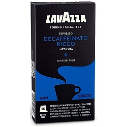 קפסולות קפה Decaffeinato Ricco נטול קפאין חוזק 6 לנספרסו 10 יחידות לוואצה