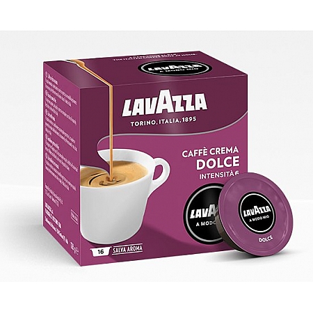 מחיר קפסולות קפה קרמה דולצה Crema Dolce חוזק 6 לוואצה 16 יחידות