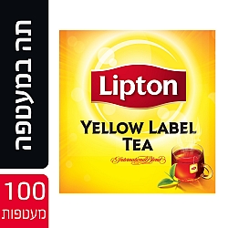 ליפטון תה שחור ילו לייבל במעטפה 100 שקיקים