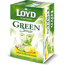 תה ירוק עם לימון ליים וג'ינג'ר לויד 20 שקיות תה - LOYD