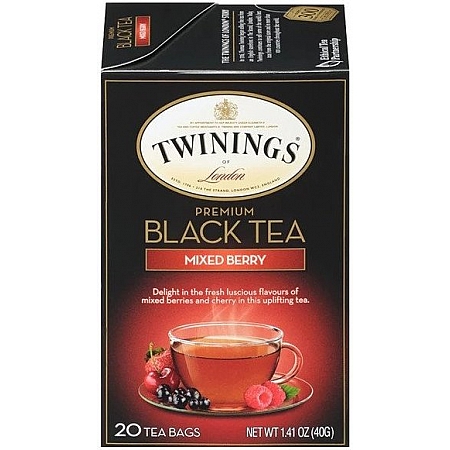 מחיר טווינינגס תה שחור פרימיום ברי מעורב MIXED BERRY PREMIUM BLACK בשקיות 20 יחידות - מבית Twinings