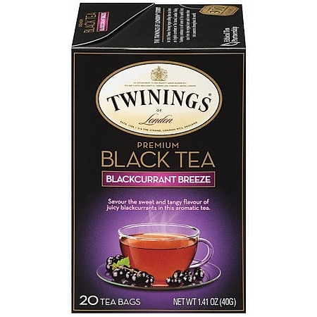 מחיר טווינינגס תה שחור פרימיום ענבי שועל Blackcurrant Breeze בשקיות 20 יחידות - מבית Twinings