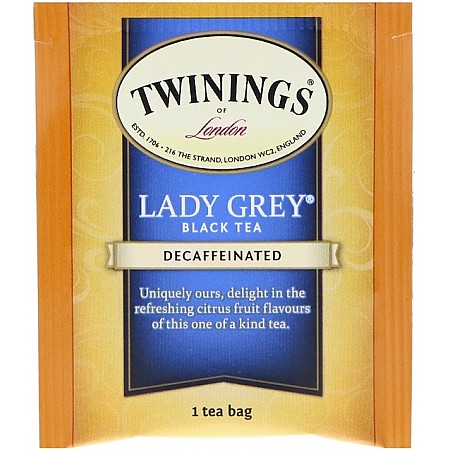 תה שחור טווינינגס ליידי גריי נטול קפאין Lady Grey בשקיות 20 יחידות - מבית Twinings