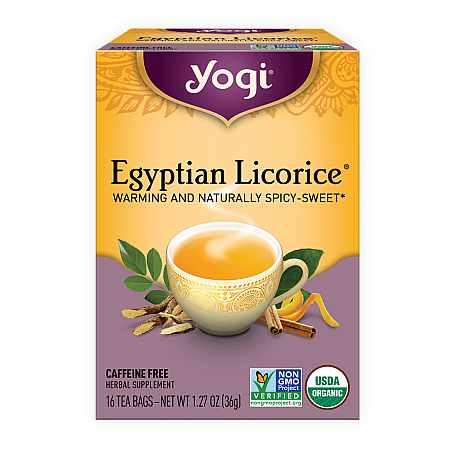 מחיר יוגי תה אורגני ליקריץ מצרי ללא קפאין 16 שקיקים - מבית Yogi Tea