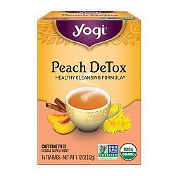 יוגי תה אפרסק דיטוקס מנקה ללא קפאין 16 שקיקים - מבית Yogi Tea