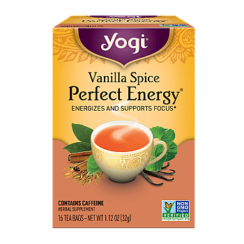 יוגי תה ממריץ תבלין וניל מכין קפאין 16 שקיקים - מבית Yogi Tea