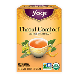 יוגי תה נוחות גרון ללא קפאין 16 שקיקים - מבית Yogi Tea