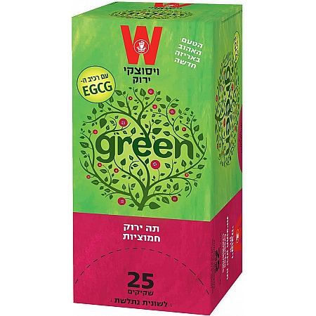 מחיר תה ירוק חמוציות ויסוצקי 25 שקיקים