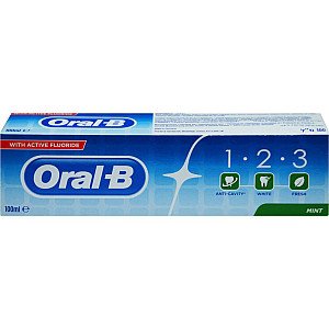 אורל בי 123 משחת שיניים עם פלואוריד 100 מ"ל