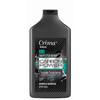 קרמה מן שמפו וג'ל רחצה 2 ב-1 קרבון פאוור 400 מ"ל