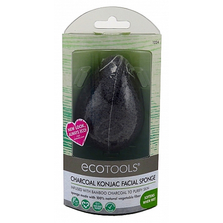 מחיר אקוטולס ספוגית פחם-קונג׳אק לניקוי הפנים EcoTools Charcoal Konjac Facial Sponge